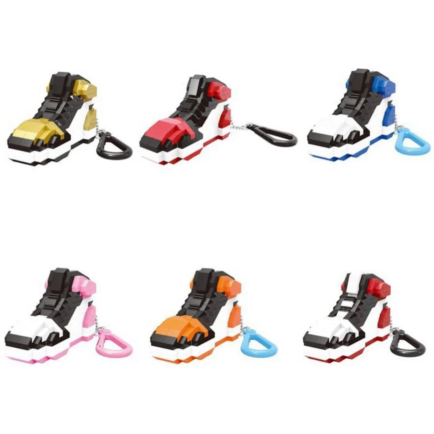 

Hot classic air jordan 1 basketball sport shoe aj1 Couples Key buckle chain assemble nano brick toys collection