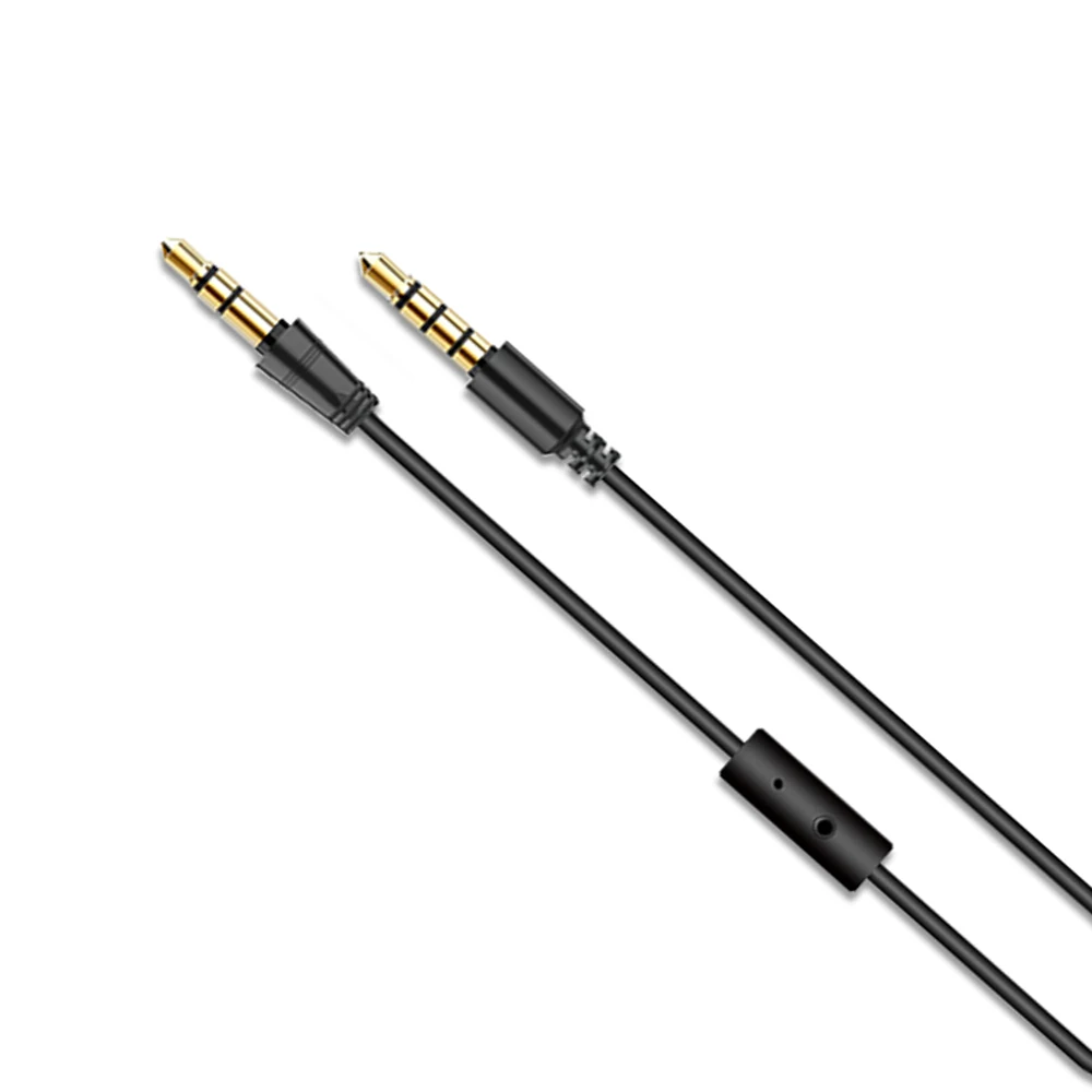 Oneodio Cabo de Áudio 3.5 mm Cabo para Fones de Ouvido de Estúdio com Microfone In-line Cabo de 1.2m com Botão Liga Desliga para pc Telefone Android