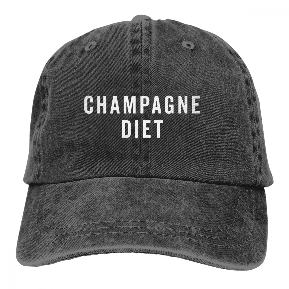 Цвет шампанского диета Casquette черный унисекс Мужские Женские джинсовые бейсболка с ремешком кепки Регулируемый Гольф папа шляпа