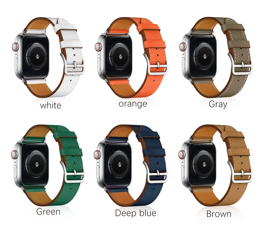 Модный кожаный ремешок для Apple Watch серии 5 4 3 2 1 Ремешки для наручных часов для iwatch 38 40 42 44 мм Сменные аксессуары для ремешка с пряжкой