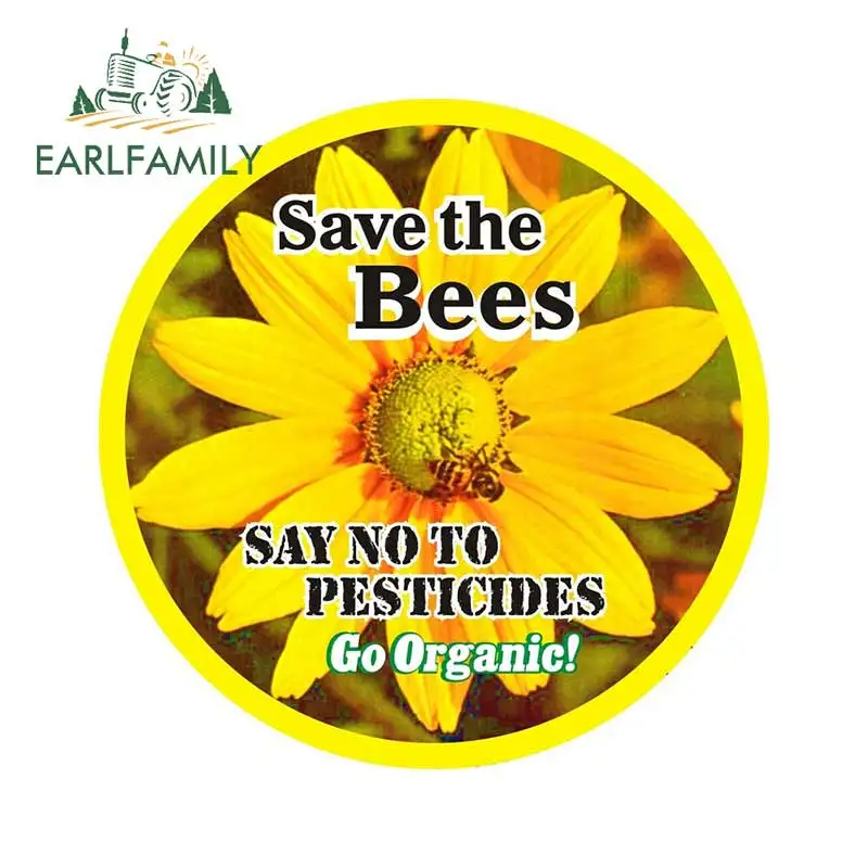 EARLFAMILY 13 см x спасите пчелы Скажите нет пестицидам Go Organic! Виниловая наклейка на