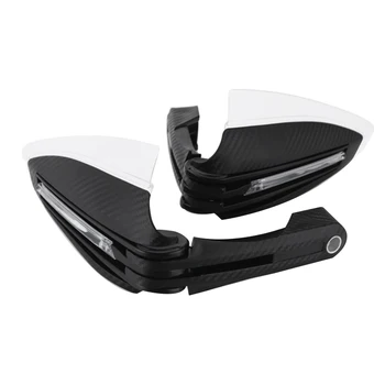 

Universal 7/8 inch 22mm Motorcycle Accessories with LED Turn Signal Light Carbon Hand Protectors