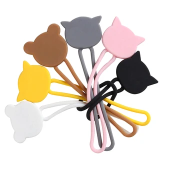 

Hot 6 pcs/set Silicone Cartoon Animal Winder Cable Tie Data Wire Cable Organizer Tie Phones Cable Winder Finishing Buckle