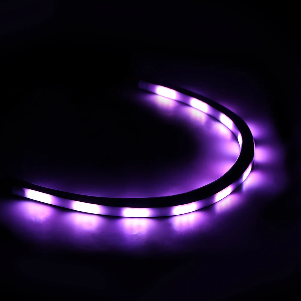 2 шт. автомобильные RGB Светодиодные полосы света звук музыка управление Авто Декоративные атмосферные лампы автомобиля-Стайлинг гибкие автомобильные интерьерные огни