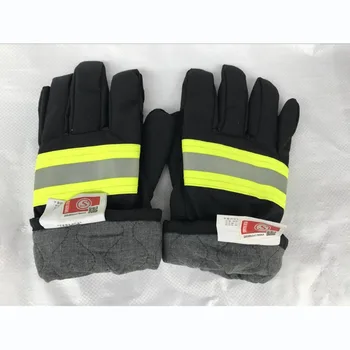 

Professional Fire Proof Gloves China CCC Certification Fire-fighting Flame Retardant Protective Gloves With Reflective Strap