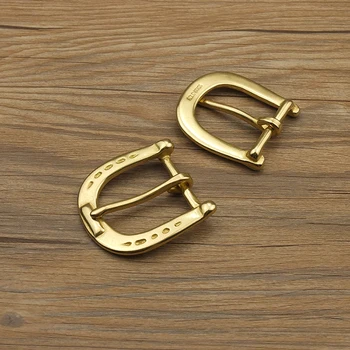 

Handmade Leather Men Belt Buckle Classic brass Belt Buckle Bronze Horseshoe buckle 32mm Width