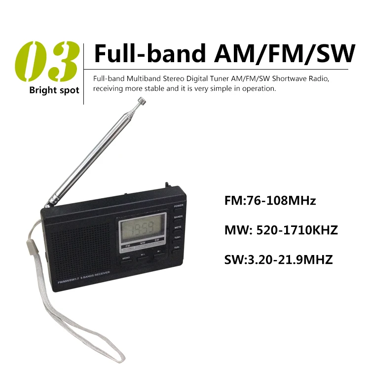 multiband estereotuner mw am fm sw receptor