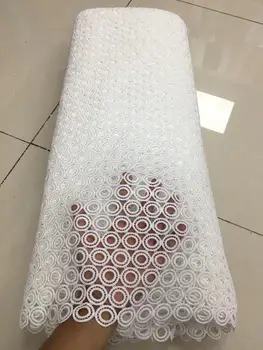 

Pure White Guipure Cord Lace 2020 High Quality Nigerian African Lace Fabric Punch Water Soluble For Party Material