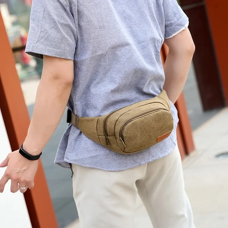 

Bag Canvas Multi-functional Men's Chest Pack Female Sports Wallet Wallet Crossbody Bag Mobile Phone Bag