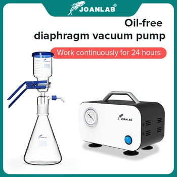 

JOANLAB Official Store Mini Oil-free Diaphragm Vacuum Pump Lab Filter Pump Portable Negative Pressure Pump Lab Equipment DC 12V