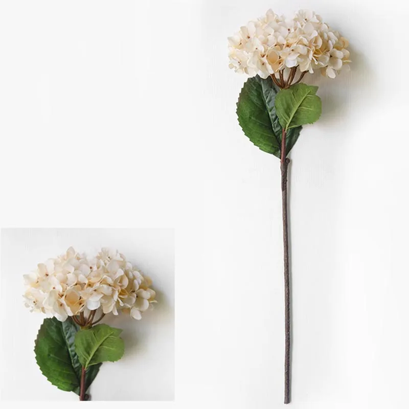 1 шт. Искусственный Гортензия декоративный цветочный букет для свадебной вечеринки домашний декор AUG889 - Цвет: White