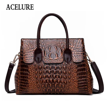 

ACELURE Women's Designer Luxury Handbag Fashion New High Quality Leather Women Handbags Crocodile Pattern Shoulder Messenger Bag
