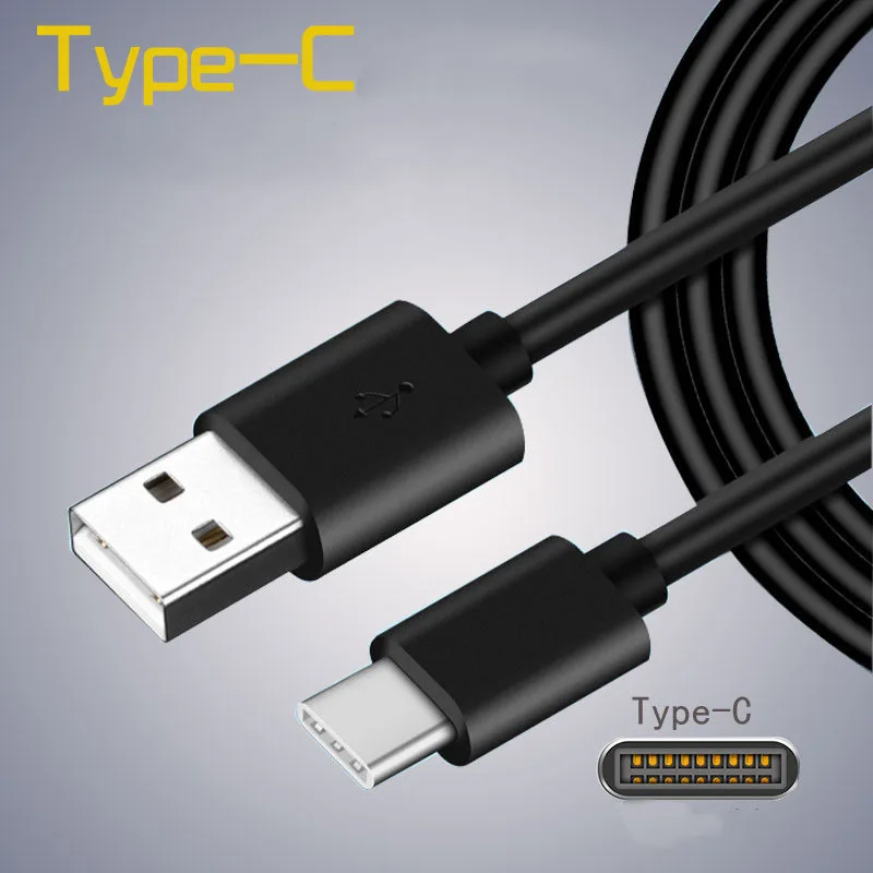 1 м данных USB кабель typec для samsung Note 9 Быстрая зарядка USB-C зарядный кабель для huawei P20 Lite P30 - Цвет: black