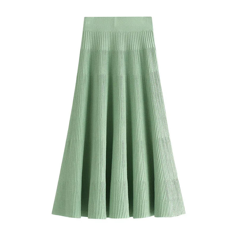 

Autumn Winter Woman High Waist Knitting Skirt 2020 New Korean Edition Elastic Waist Slim Fit A Line Midi Skirt Elegant Skirt