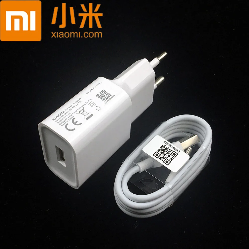 Оригинальное зарядное устройство Xiaomi 5 В/2 А ЕС кабель Micro USB для передачи данных