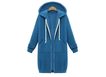 

Women Winter Warm Fleece Hooded Parka Coat Long Jacket Outerwear Zipper Female Hoodies S-5XL Large Size Sweatshirt