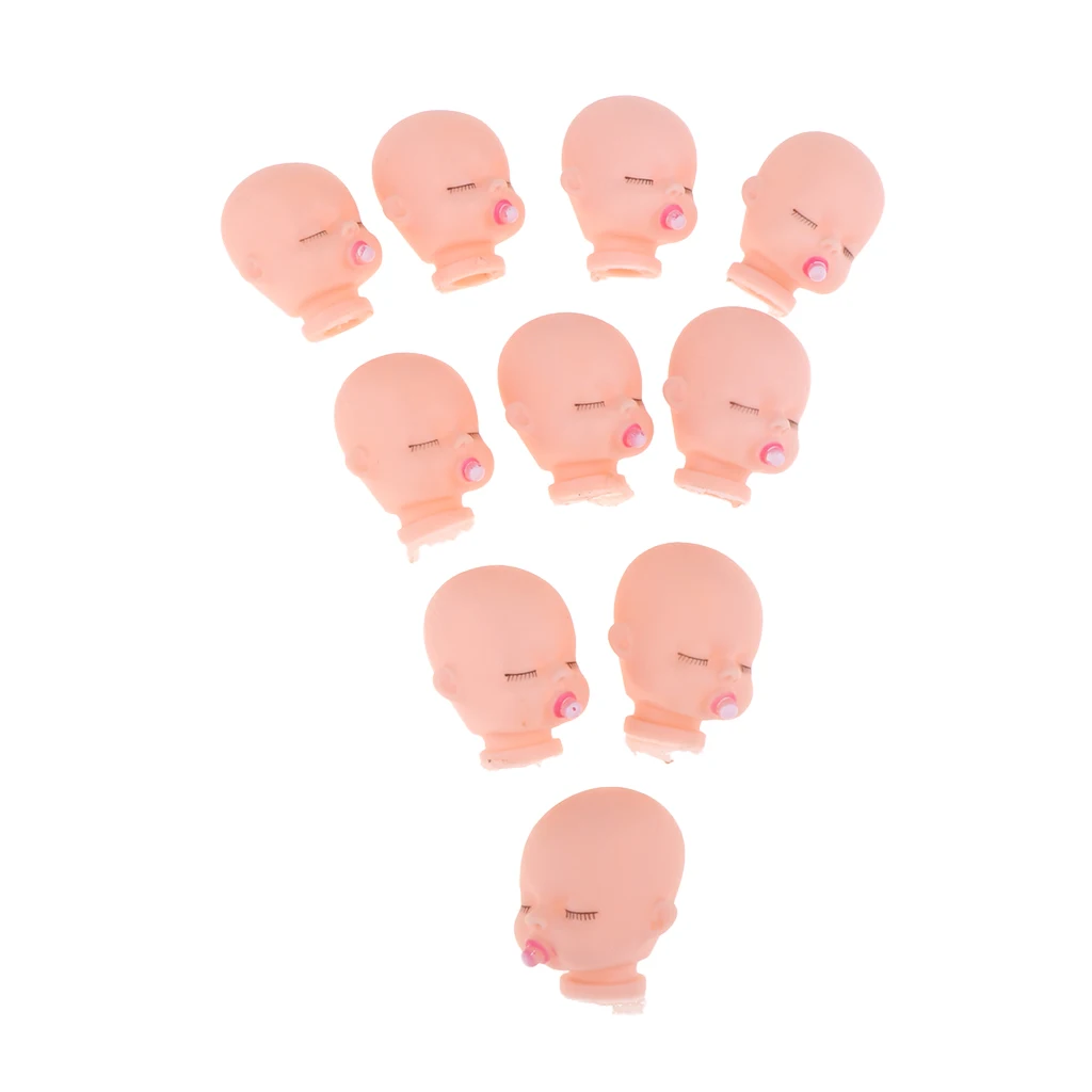 10pcs Vinyl Sleeping Baby Doll Head for Licca Doll DIY Keychain #1