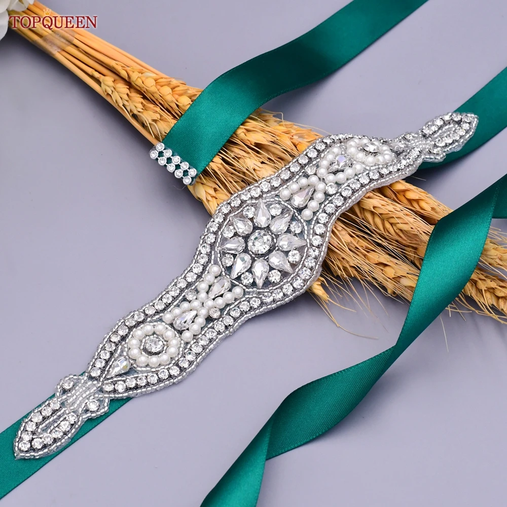 

TOPQUEEN S18 Luxury Designer Belts For Women Rhinestone Waist Belt Wedding Dress Belt Wedding Girlfriend Belt Bridal Belt