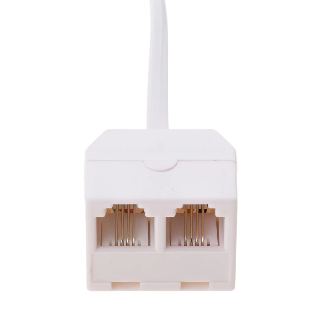 RJ11 Male to Female Two Way Telephone Splitter Converter Cable Wire Connecting Adapter