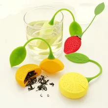 1 pçs silicone morango chá infusor teabag chaleira solta folha de chá filtro bola titular ervas spice filtro chá bule ferramenta 7d
