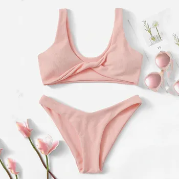 

Women Bikini Set Print Padded Swimwear High Waist Bathing Swimsuit Beachwear biquinis feminino 2019 monokini bathing suit mayo