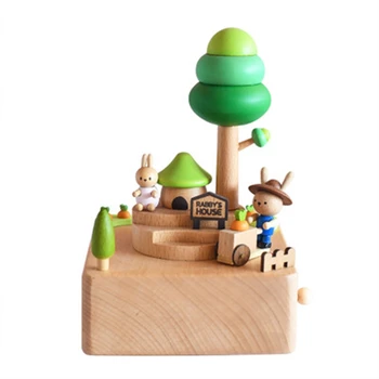 

Fresh Farm Bunny Music Box Wooden Music Box Children's Birthday Gift
