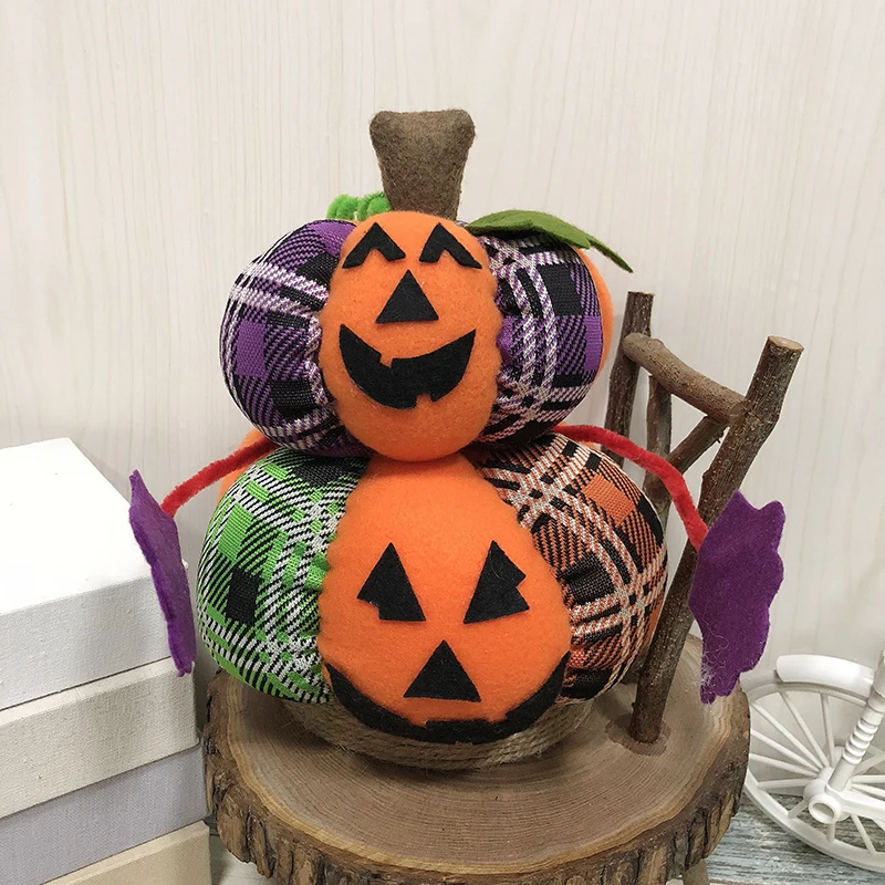 

1pc Handmade Doll Adorable Doll Halloween Ornaments Pumpkin Ghost Cat Party Setting Props Pumpkin Craft Cat Ghost Ornaments