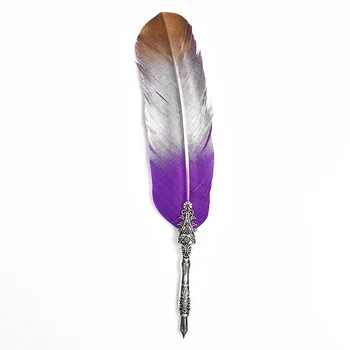 

2020 European style retro color feather pen gift box set creative dip fountain pen teacher's day gift