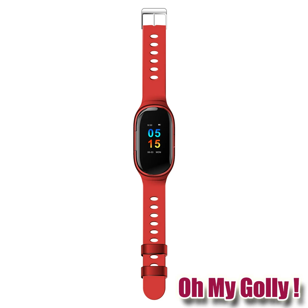 OMG! M1 новейший AI Смарт-часы с Bluetooth наушником монитор сердечного ритма умный Браслет долгое время ожидания спортивные часы для мужчин - Цвет: Красный
