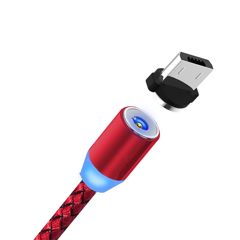 1 м кабель для Micro Usb V8 Led Модернизированный светоотражающий нейлоновый Плетеный Магнитный зарядное устройство