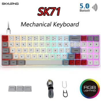 

SK71 71 Keys Mini Portable Wireless Bluetooth Gaming Mechanical Keyboard With Mx RGB Backlight Gateron Red Blue Switch GK61 SK61