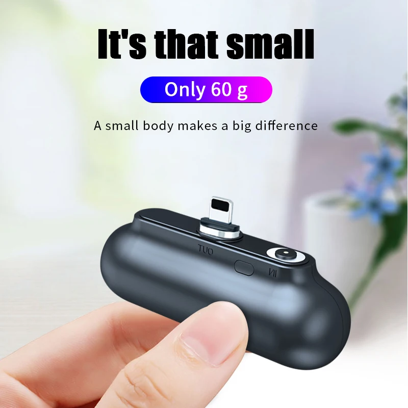 Garas мини магнитное зарядное устройство внешний аккумулятор Micro USB Тип C 2600 мАч