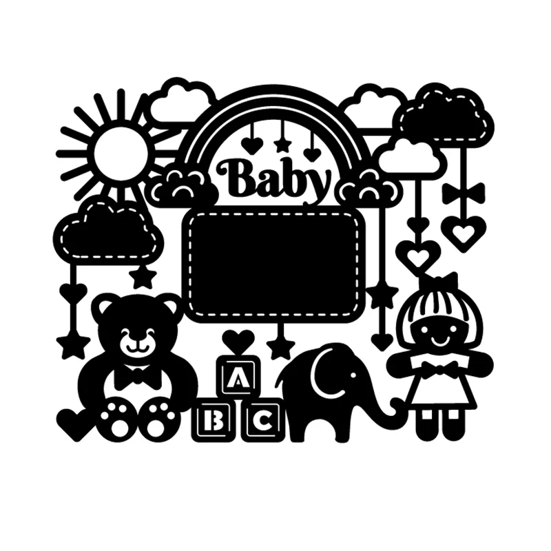 

Baby Bear Elephant Frame Metal Cutting Dies for Craft Dies Scrapbooking Embossing Stencil DIY Die Cut Card Decoration