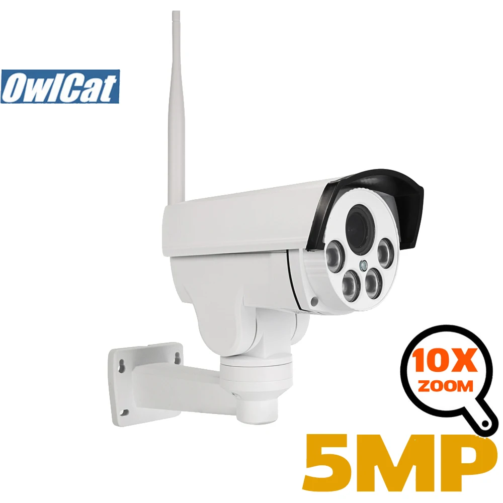 OwlCat HD 2MP 5MP наружная камера наблюдения с датчиком PTZ IP камера Wifi Аудио 5X 10X зум слот для sd-карты CCTV Wifi уличная камера беспроводная IR Ночная Onvif