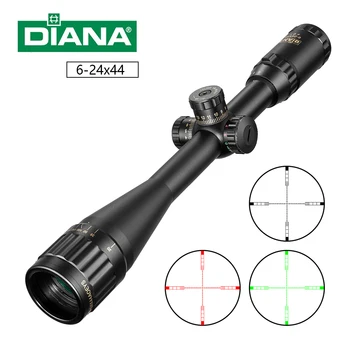 preço 6-24x44 óptica Tática Mira Cruzada Verde Vermelho Iluminado Riflescope Caça Rifle Scope Sniper Airsoft Armas De Ar