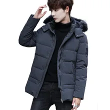 Мужские пуховики с капюшоном, толстые теплые уличные пуховики, новые мужские зимние модные куртки с меховым воротником, мужские куртки больших размеров 3XL