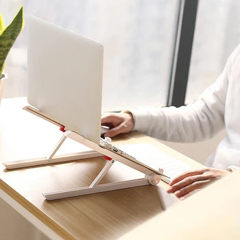 

Foldable Aluminium Laptop Riser Holder Height Adjustable Laptop Stand Portable Notebook Stand Bracket Computer Tablet Support