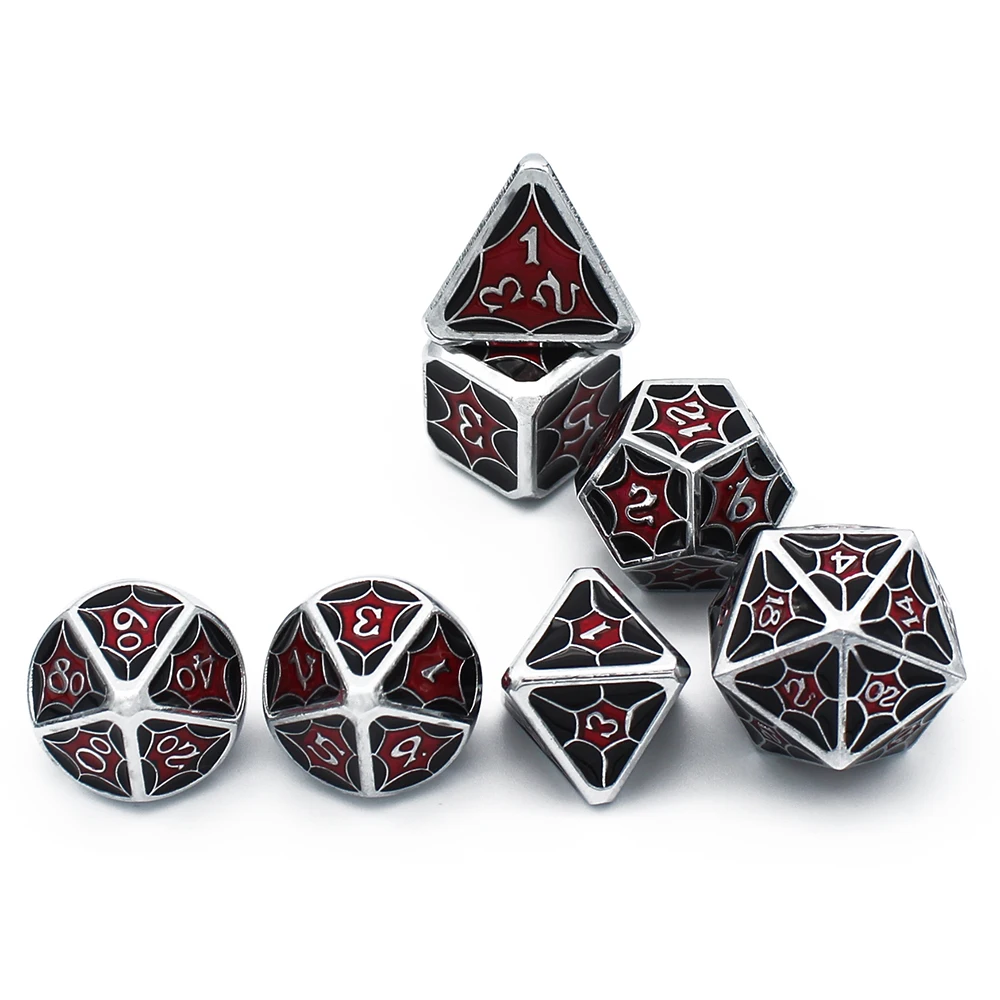 Black Widow Metal Dice Set Settlinggeek