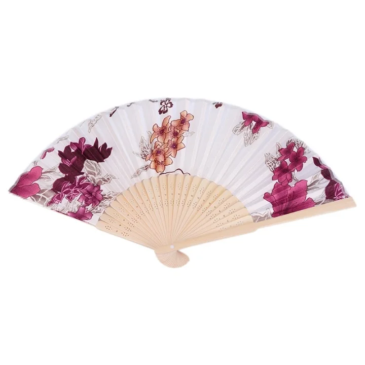11 Colorful Chinese Bamboo Folding Hand Fan Flower Floral Wedding Dance Party Decor Au08 19 Dropship - Color: 11