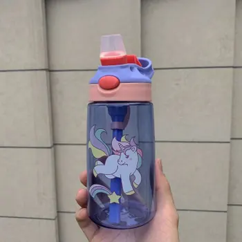 

Children'S Straw Cup Plastic Water Cup Cartoon Cup Cute Creative Kindergarten Baby Student Kettle Cup