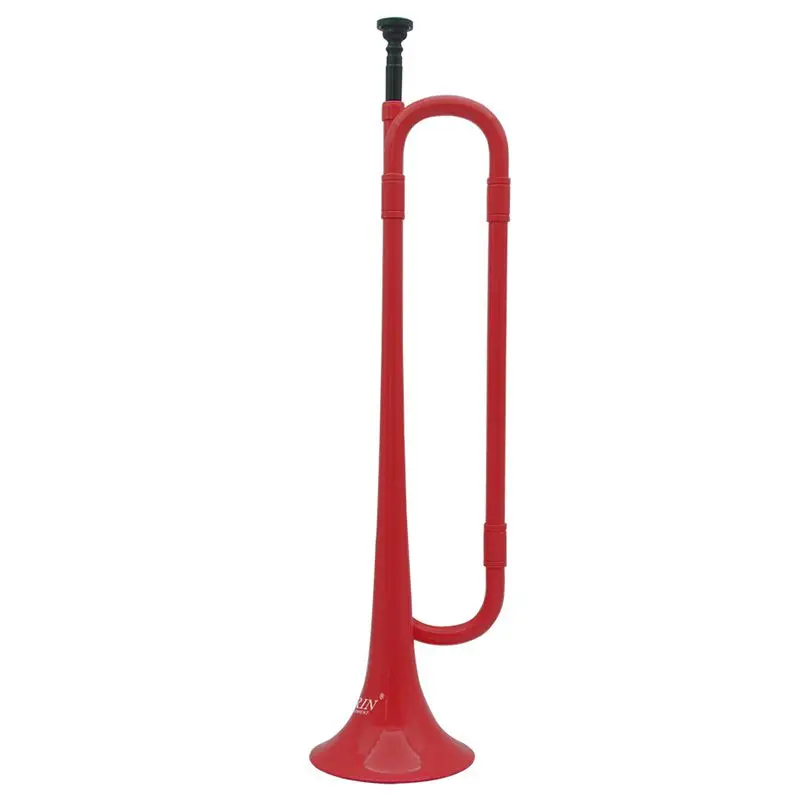 

B Flat Bugle Cavalry Trumpet Environmentally Friendly Plastic with Mouthpiece for Band School Student Red color