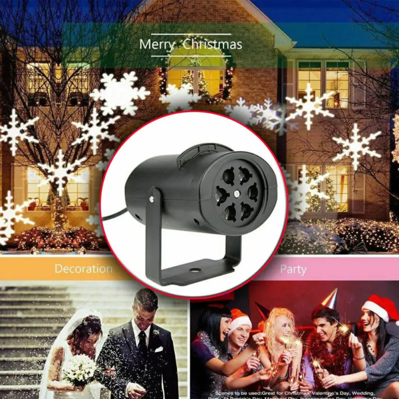 Outdoor Moving Snowflake LED Laser Light Projector Landscape Xmas Garden Lamp