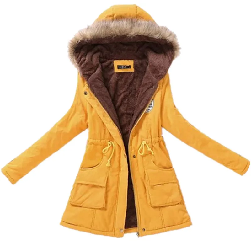 2019 зимняя женская повседневная куртка с капюшоном, Вельветовая Толстая теплая куртка с меховым воротником и хлопковой подкладкой/женские