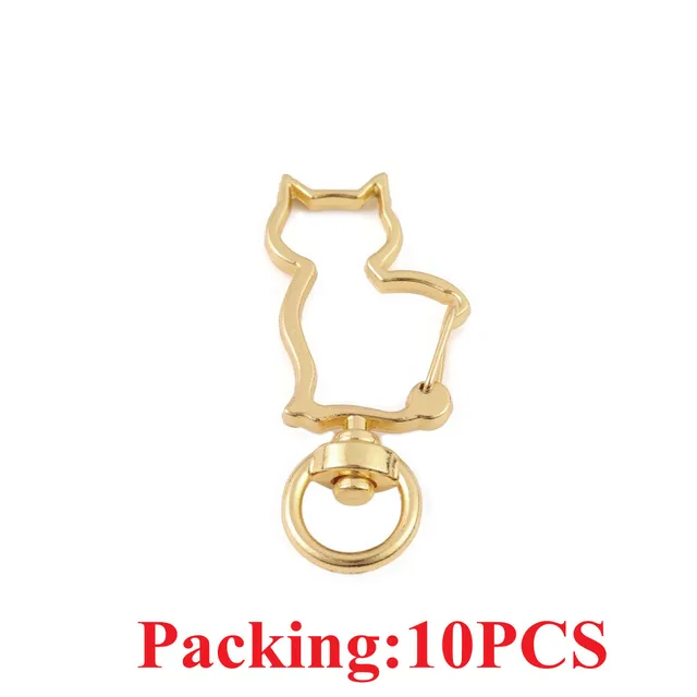 5-20pcs/lot Key Chain Key Ring keychain Bronze Rhodium Gold 28mm Long Round Split Keyrings Keychain Jewelry Making Wholesale DIY 10PCS Kc Gold cat