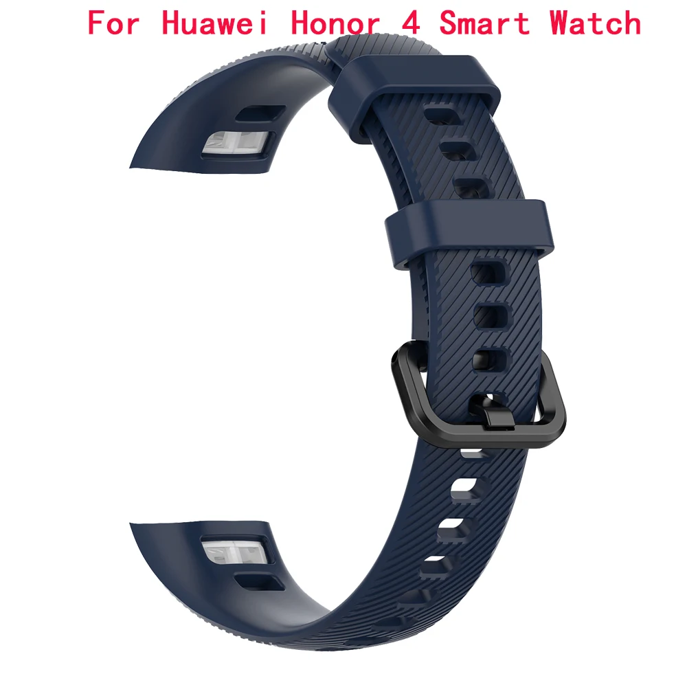 Для huawei Honor 4 ремешок силиконовый браслет ремешок спортивный сменный водонепроницаемый браслет с инструментом для huawei Honor 3 умные часы - Цвет: Dark blue