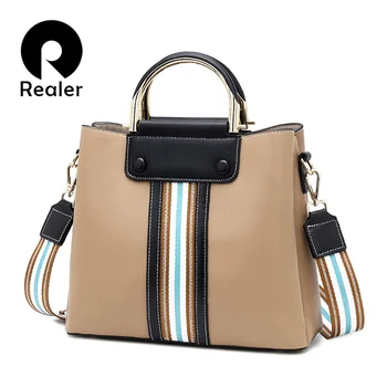 

REALER women handbags with top-handle large capacity totes retro crossbody bag female shoulder bags for ladies wide strap 2020