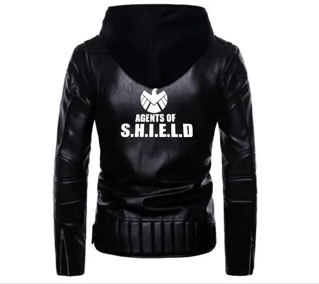 Модные мужские Агенты s.h.i.e.l.d кожаная куртка с капюшоном панк Южная змея двойная