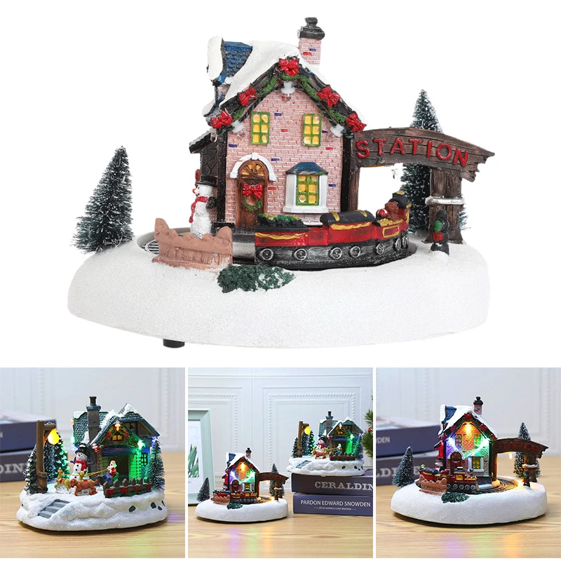 A Christmas Village 2022 New Christmas Snow House Village Decorations With Music Led Light Christmas  Village Holiday Festival House Home Decorations 2022|Pendant & Drop  Ornaments| - Aliexpress