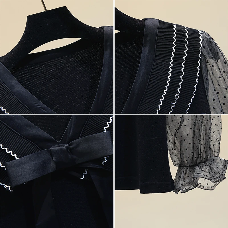 Knit Sweater Shirt Women's 2020 Spring Black Sweater Pullover Jumper Ladies All-match Tops Blusas Femme Nancylim