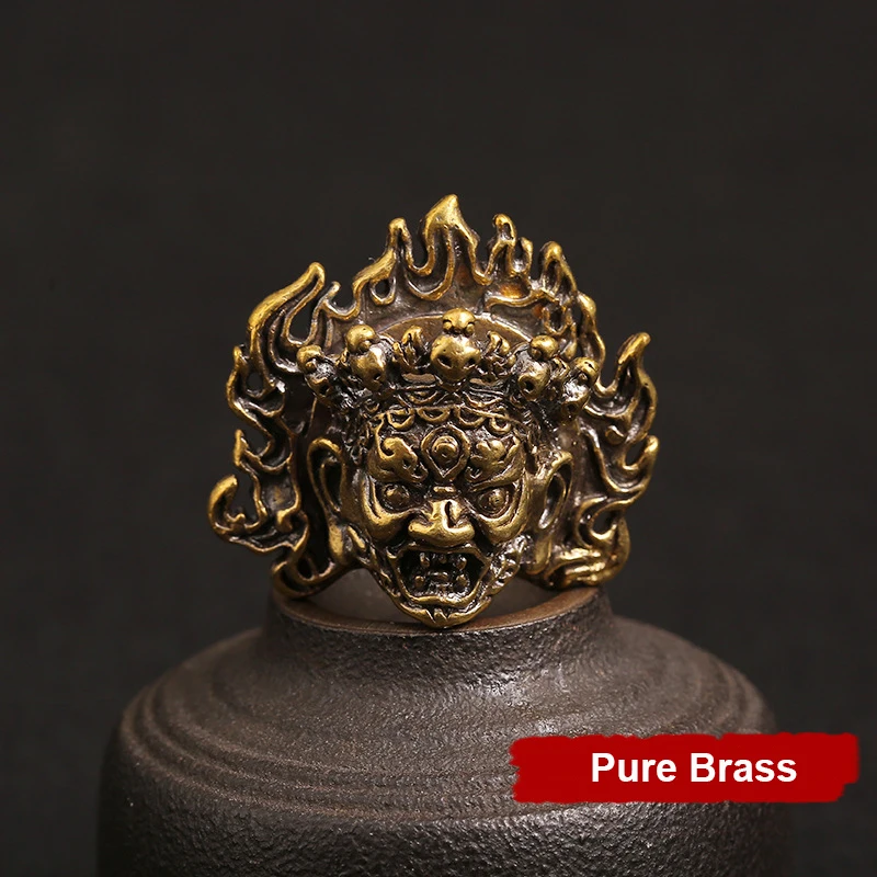 Description Picture 3 of itemDIY Angry Buddha Skull Face Brass Screws Rivet Button Leather Bag Wallet Chains Garment Decorations Punk Retro Buckles Connector